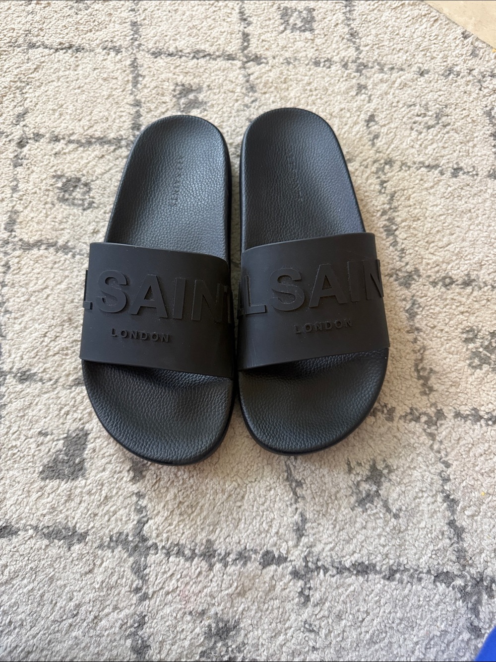 All Saints London Embossed Slide Sandals